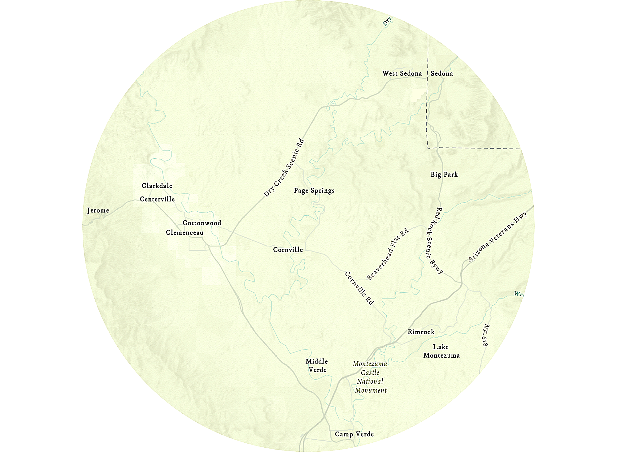 Map of the Verde Valley